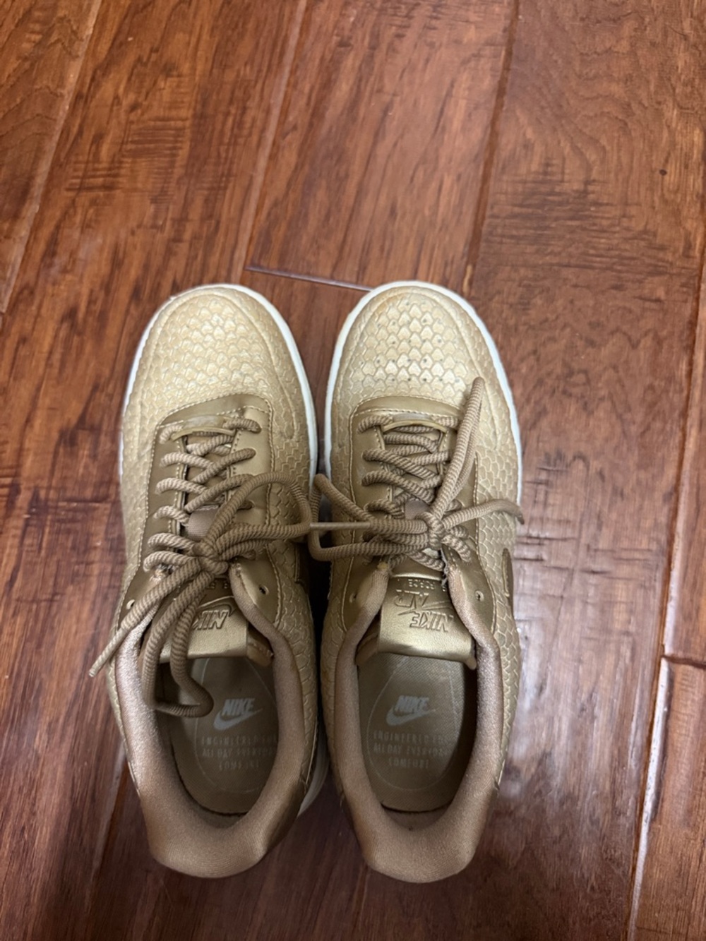 Nike Metallic Gold Low-Top Sneakers - Air Force 1